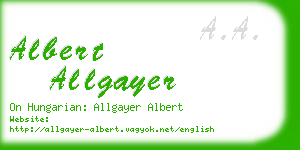 albert allgayer business card
